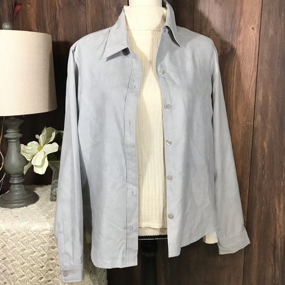New York & Co button down light gray top Size XL NWT - Picture 3 of 7